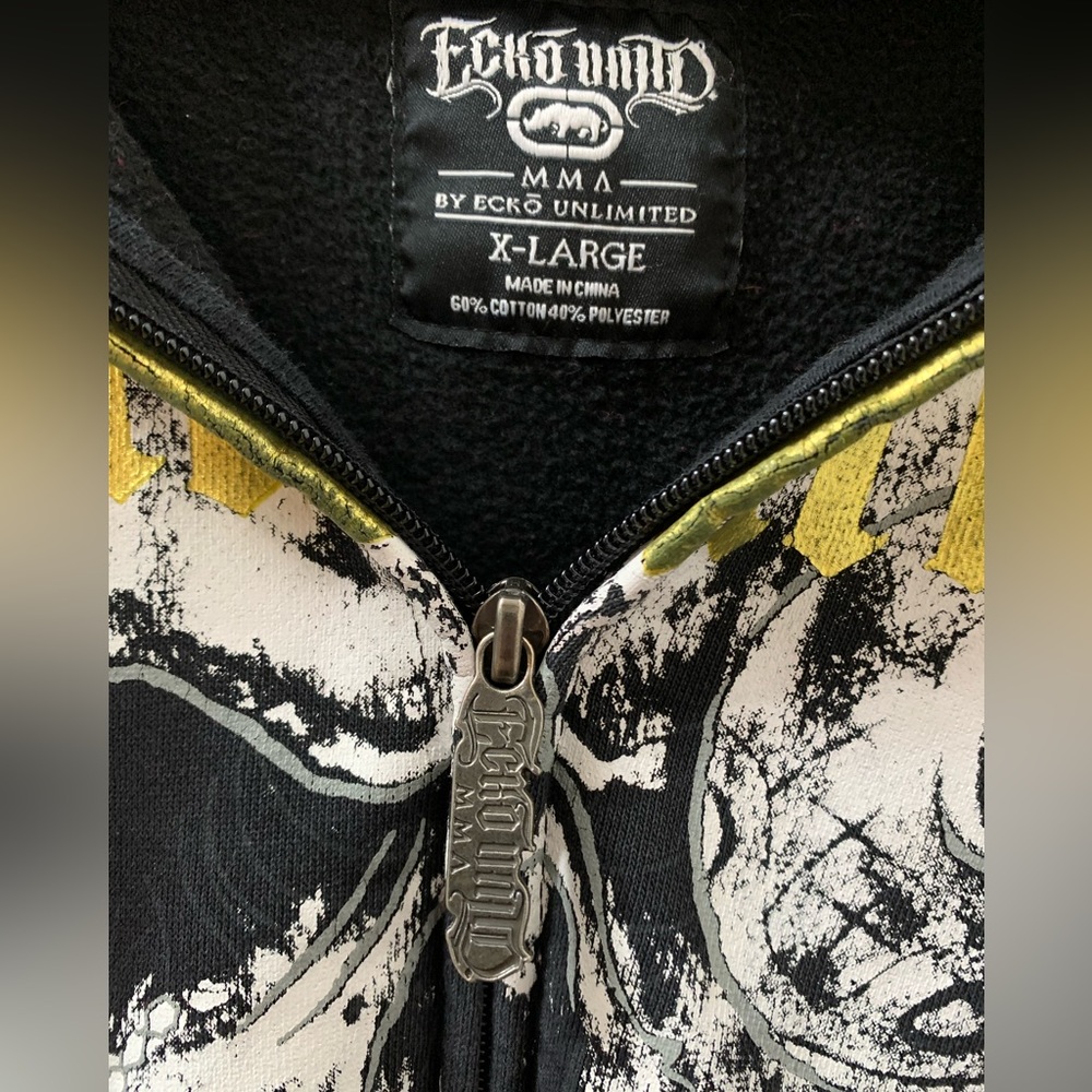 Y2k Vintage Ecko Unltd MMA Skull Hoodie - MENS XL - Picture 2 of 8